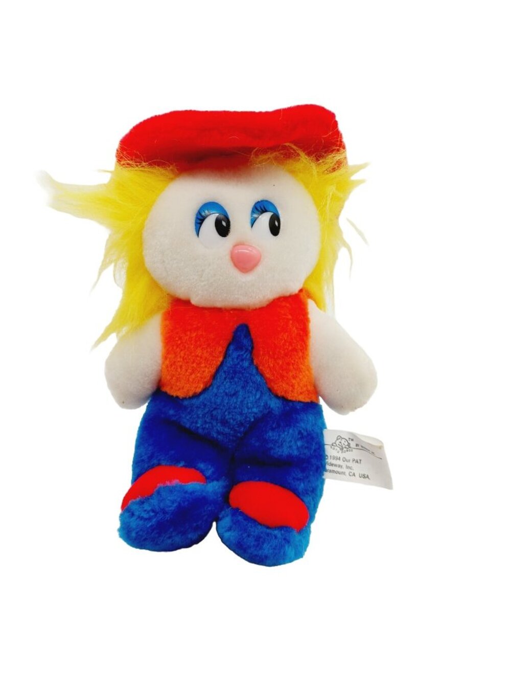 Wideway Inc Clown Plush Stuffed 9" Red White Blue 1994